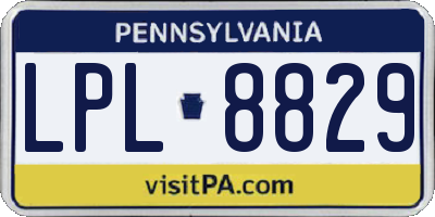 PA license plate LPL8829