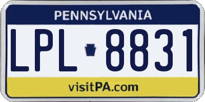 PA license plate LPL8831