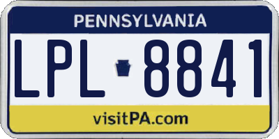 PA license plate LPL8841