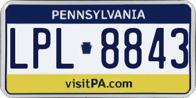 PA license plate LPL8843