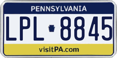 PA license plate LPL8845