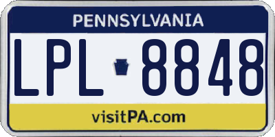 PA license plate LPL8848