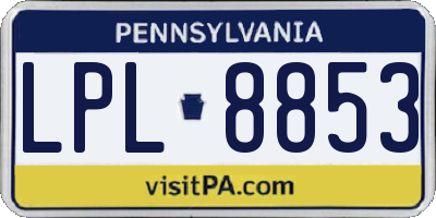 PA license plate LPL8853