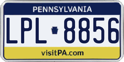 PA license plate LPL8856