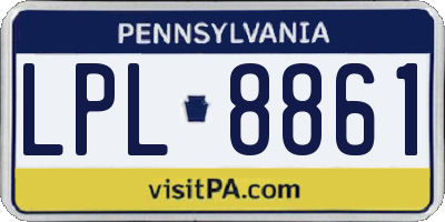PA license plate LPL8861