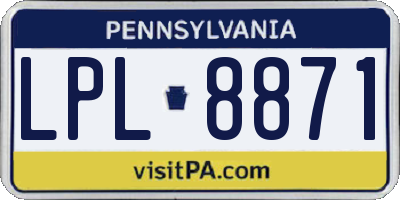 PA license plate LPL8871