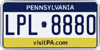 PA license plate LPL8880