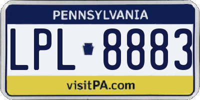 PA license plate LPL8883