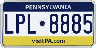 PA license plate LPL8885