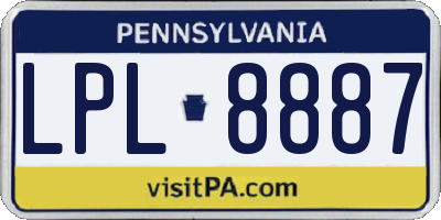 PA license plate LPL8887