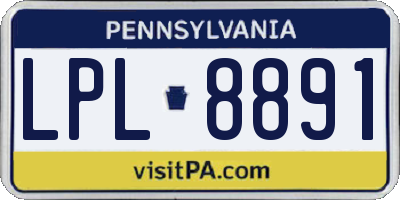PA license plate LPL8891