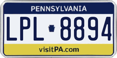 PA license plate LPL8894