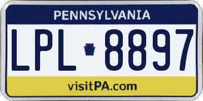 PA license plate LPL8897