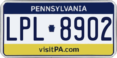 PA license plate LPL8902