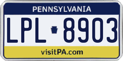 PA license plate LPL8903