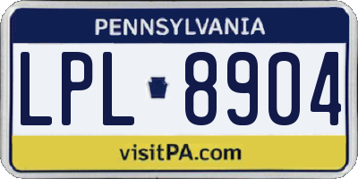 PA license plate LPL8904