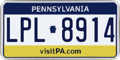 PA license plate LPL8914