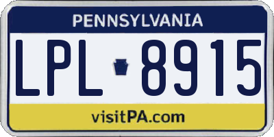 PA license plate LPL8915