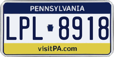 PA license plate LPL8918