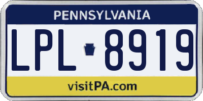 PA license plate LPL8919