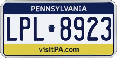 PA license plate LPL8923
