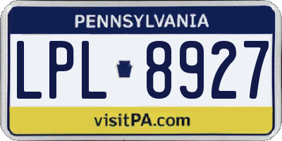 PA license plate LPL8927