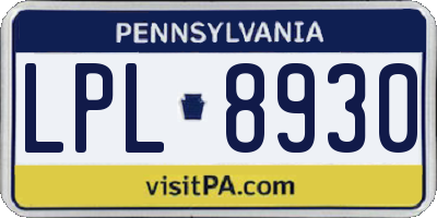 PA license plate LPL8930
