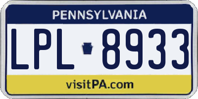 PA license plate LPL8933