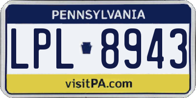PA license plate LPL8943