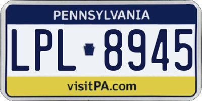 PA license plate LPL8945