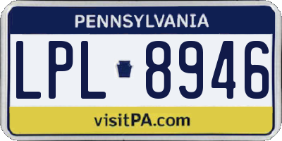 PA license plate LPL8946