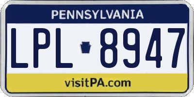 PA license plate LPL8947