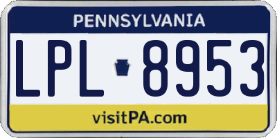 PA license plate LPL8953