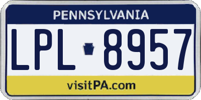 PA license plate LPL8957