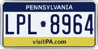 PA license plate LPL8964