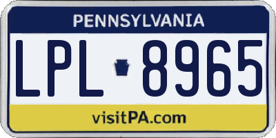PA license plate LPL8965