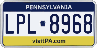 PA license plate LPL8968