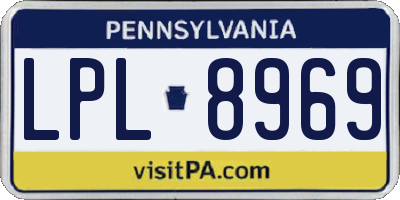PA license plate LPL8969