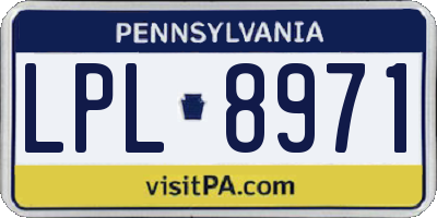 PA license plate LPL8971