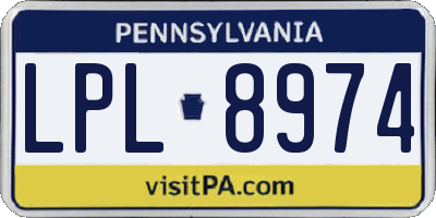 PA license plate LPL8974