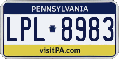 PA license plate LPL8983