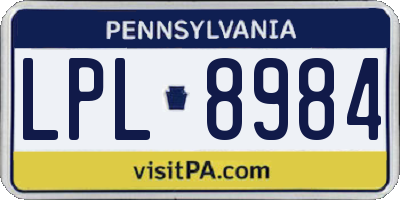 PA license plate LPL8984