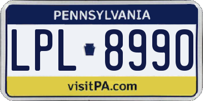 PA license plate LPL8990