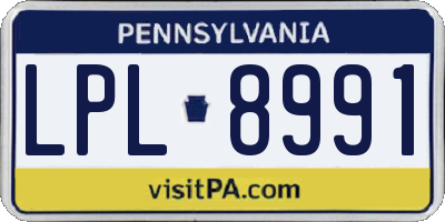 PA license plate LPL8991