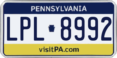 PA license plate LPL8992