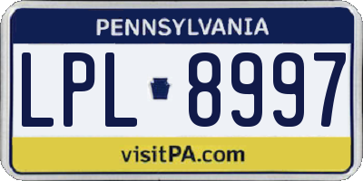 PA license plate LPL8997