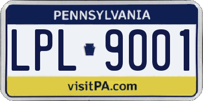 PA license plate LPL9001