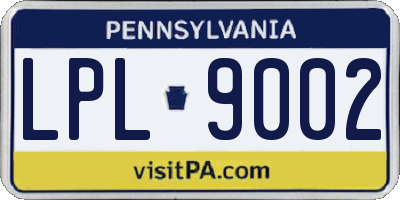 PA license plate LPL9002