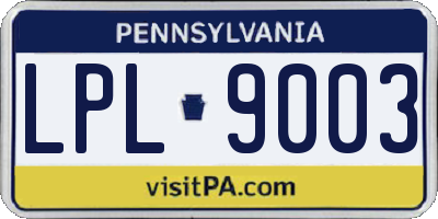 PA license plate LPL9003