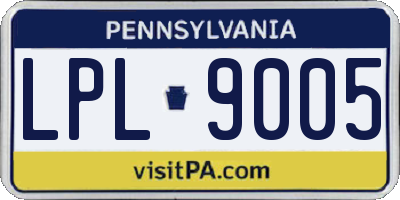 PA license plate LPL9005